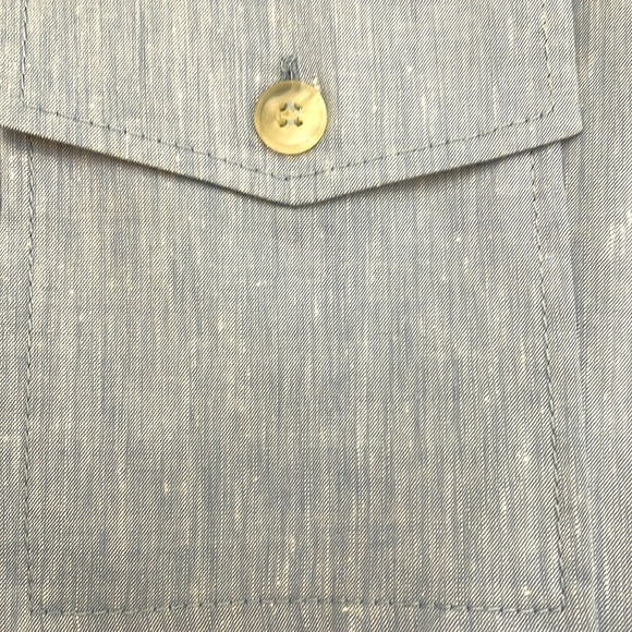 Shirtdress in mid-blue. Great for layering too. - Picture 4 of 6